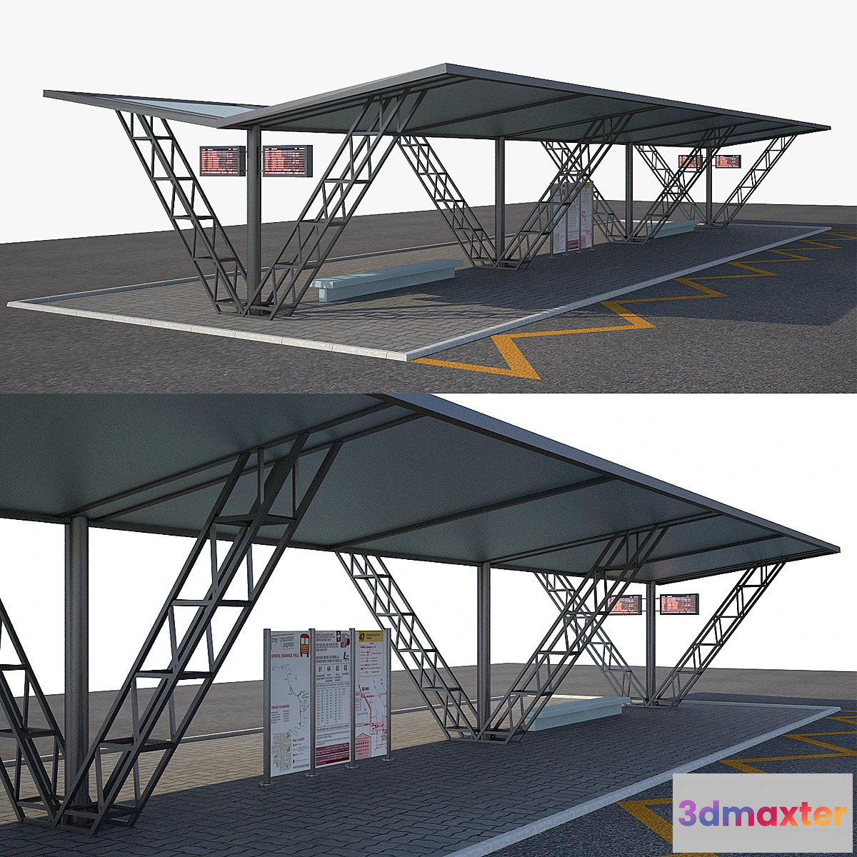 1398210 - Bus Stop Bus Station 2 3D Max