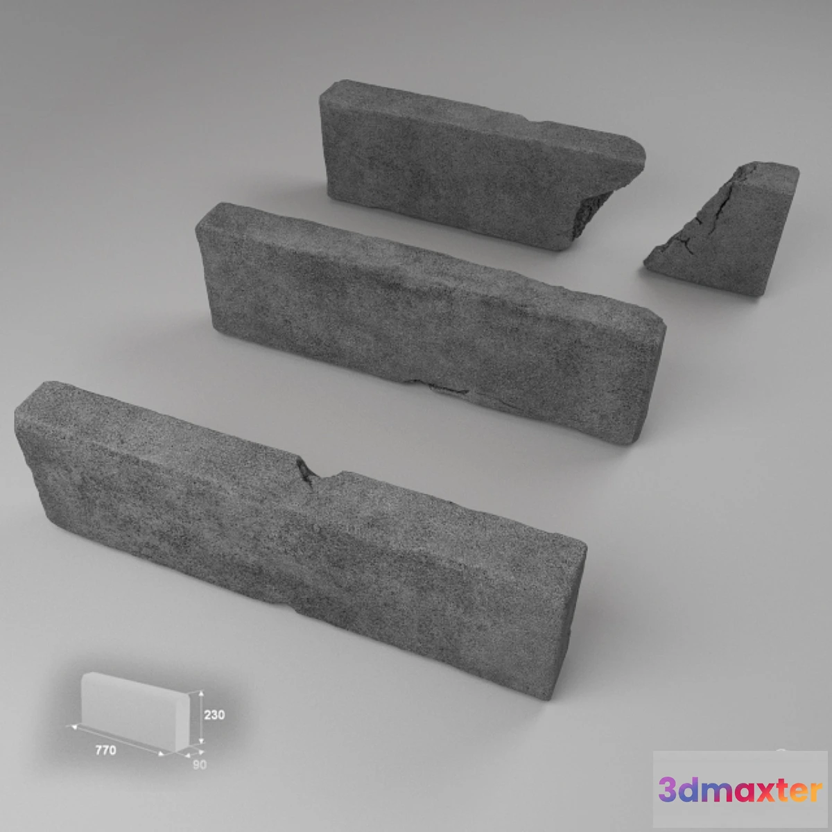 1412394 - Old curbs 3D Max