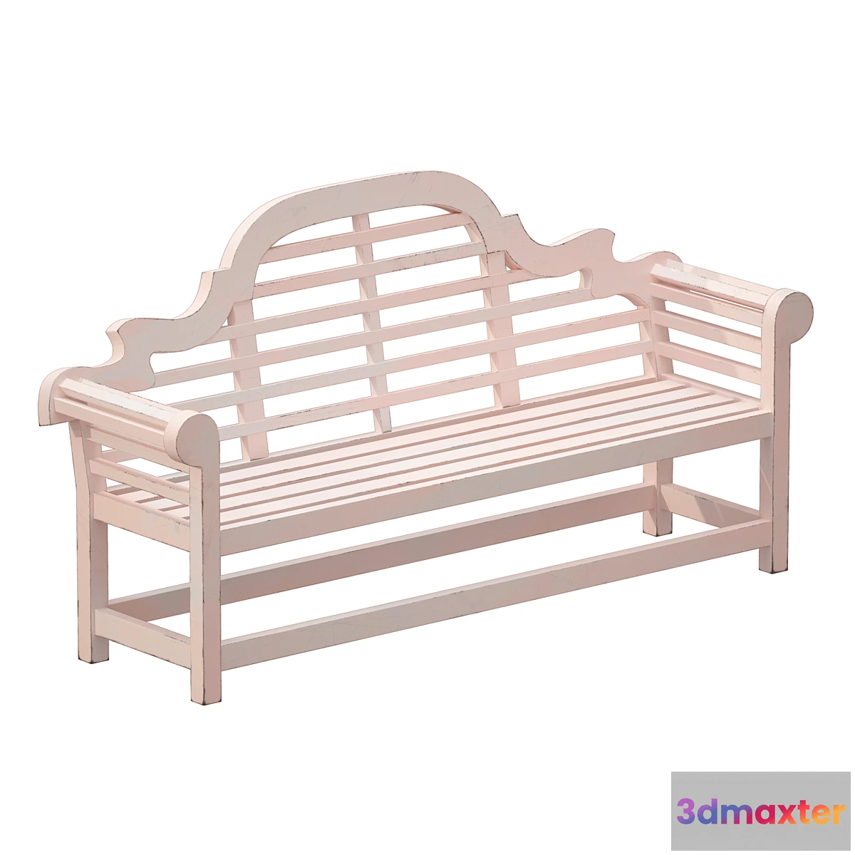1415846 - White park bench with backrest 3D Max