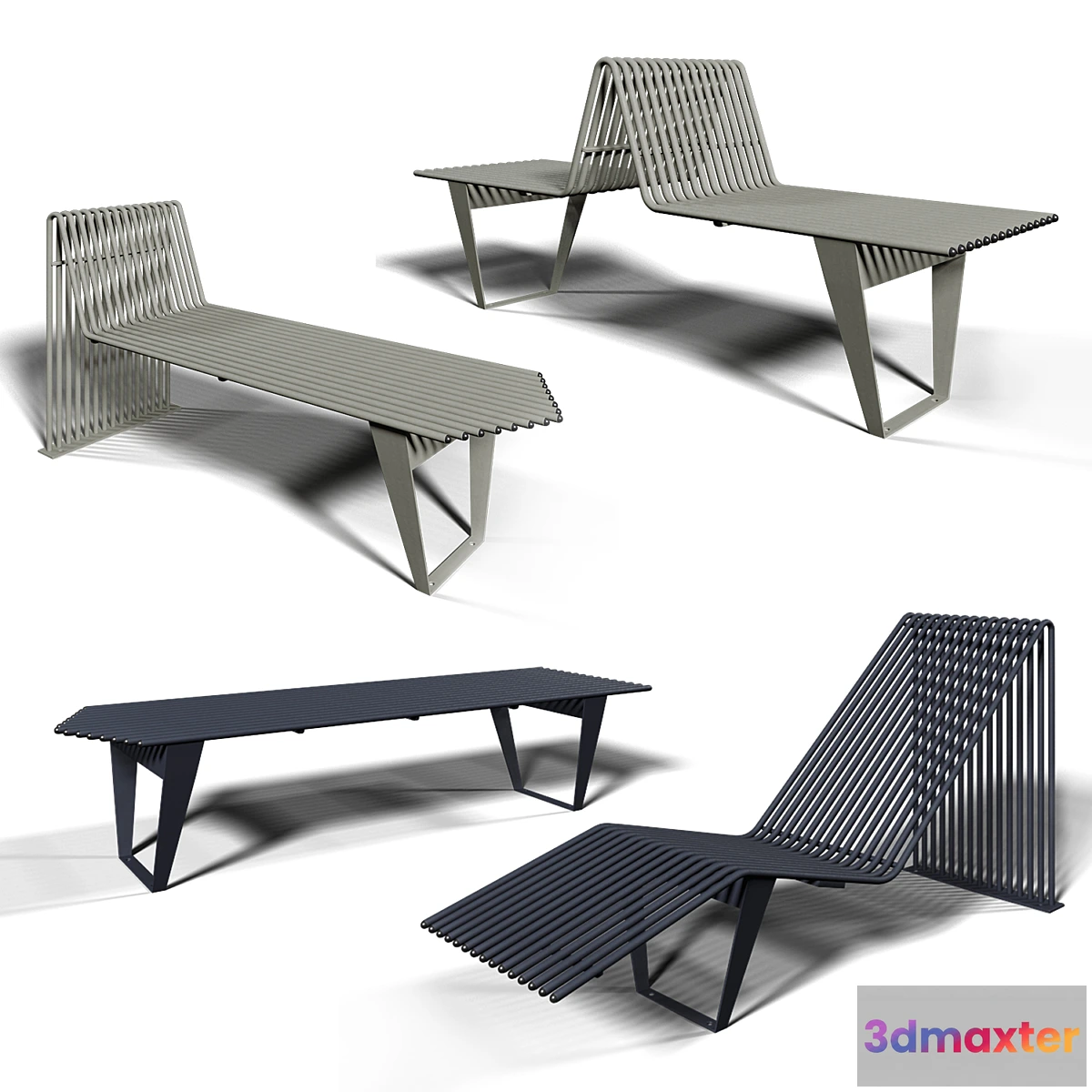 1424198 - bench and chaise lounge “puntogroup infinity” 3D Max