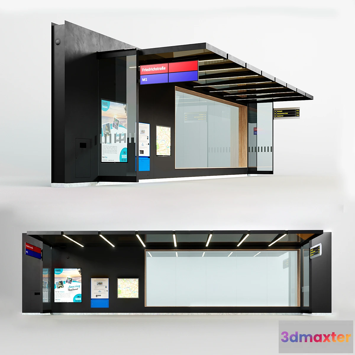 1431370 - European Tram Stop 3D Max