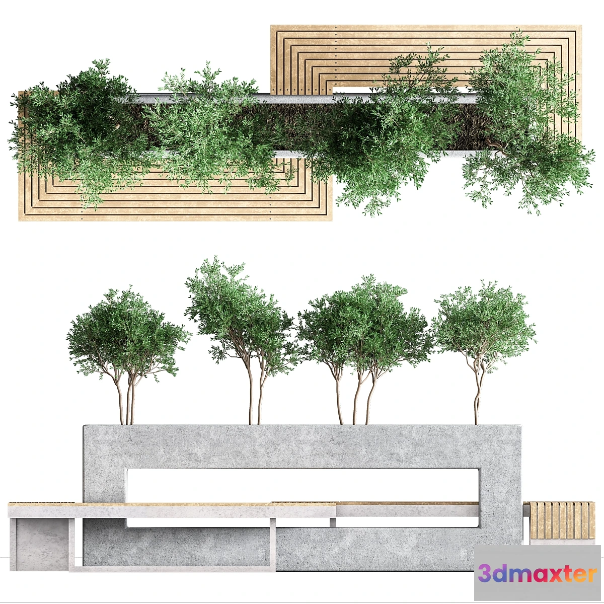 1431896 - urban park bench 2 3D Max