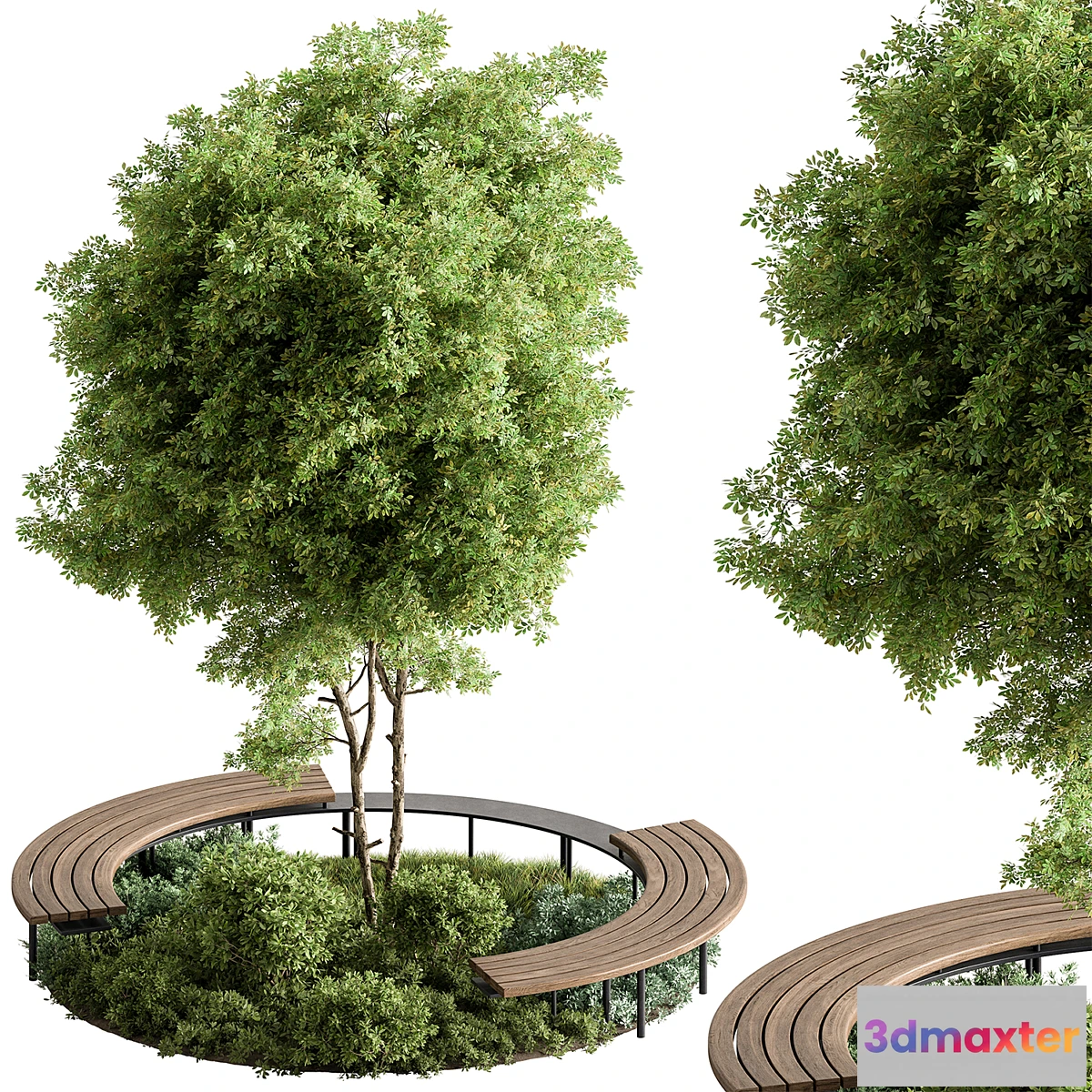 1444824 - Urban Furniture Bench with Plants 66 3D Max