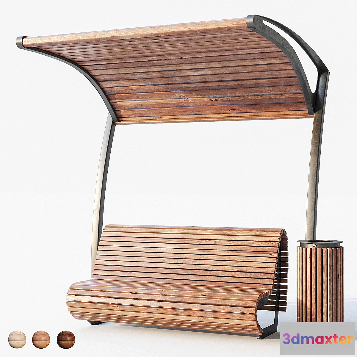 1454630 - Bench pergola urn. 3D Max