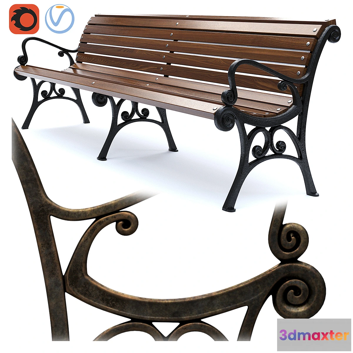 1456354 - Park Bench 03 3D Max