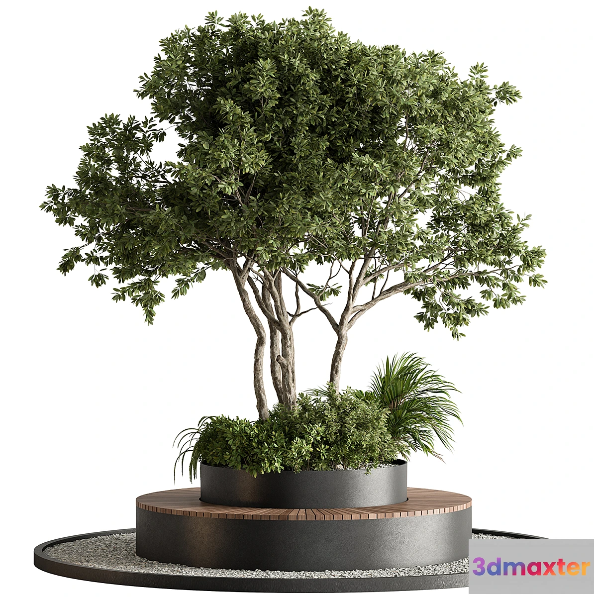 1456540 - Urban Furniture Bench with Plants 76 3D Max