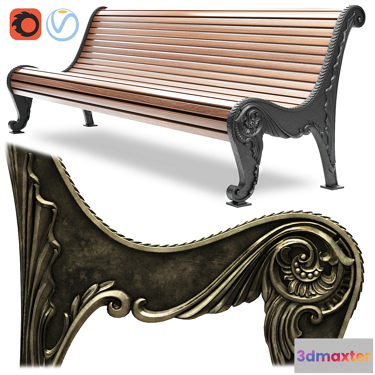 1456954 - Park Bench 05 3D Max
