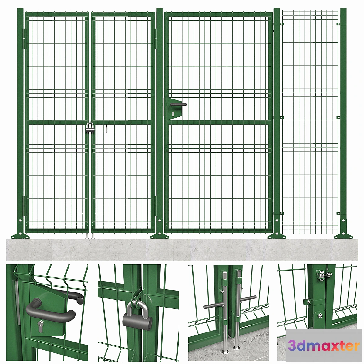 1457780 - Fencing system (3d panels) 3D Max