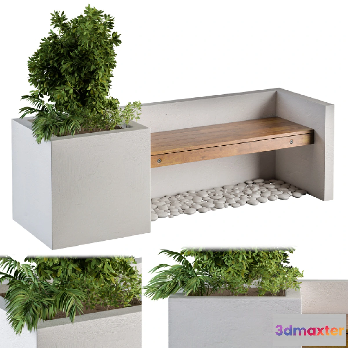 1479098 - Outdoor Bench with FlowerBox 3D Max