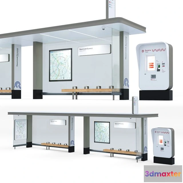1566174 - The Moscow Transport stop is double 3D Max