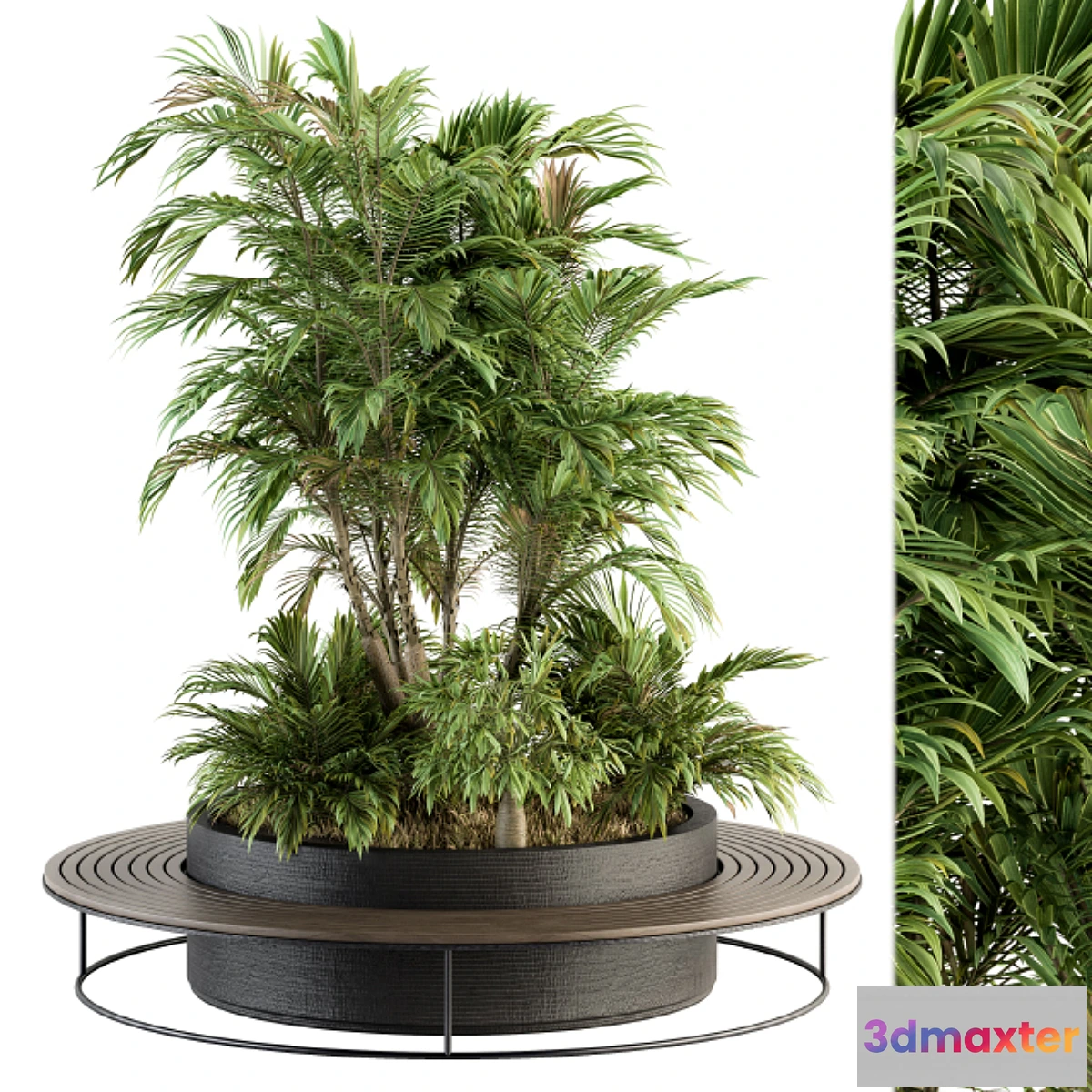 689258 - Urban Furniture _ Architecture Bench with Plants- Set 16