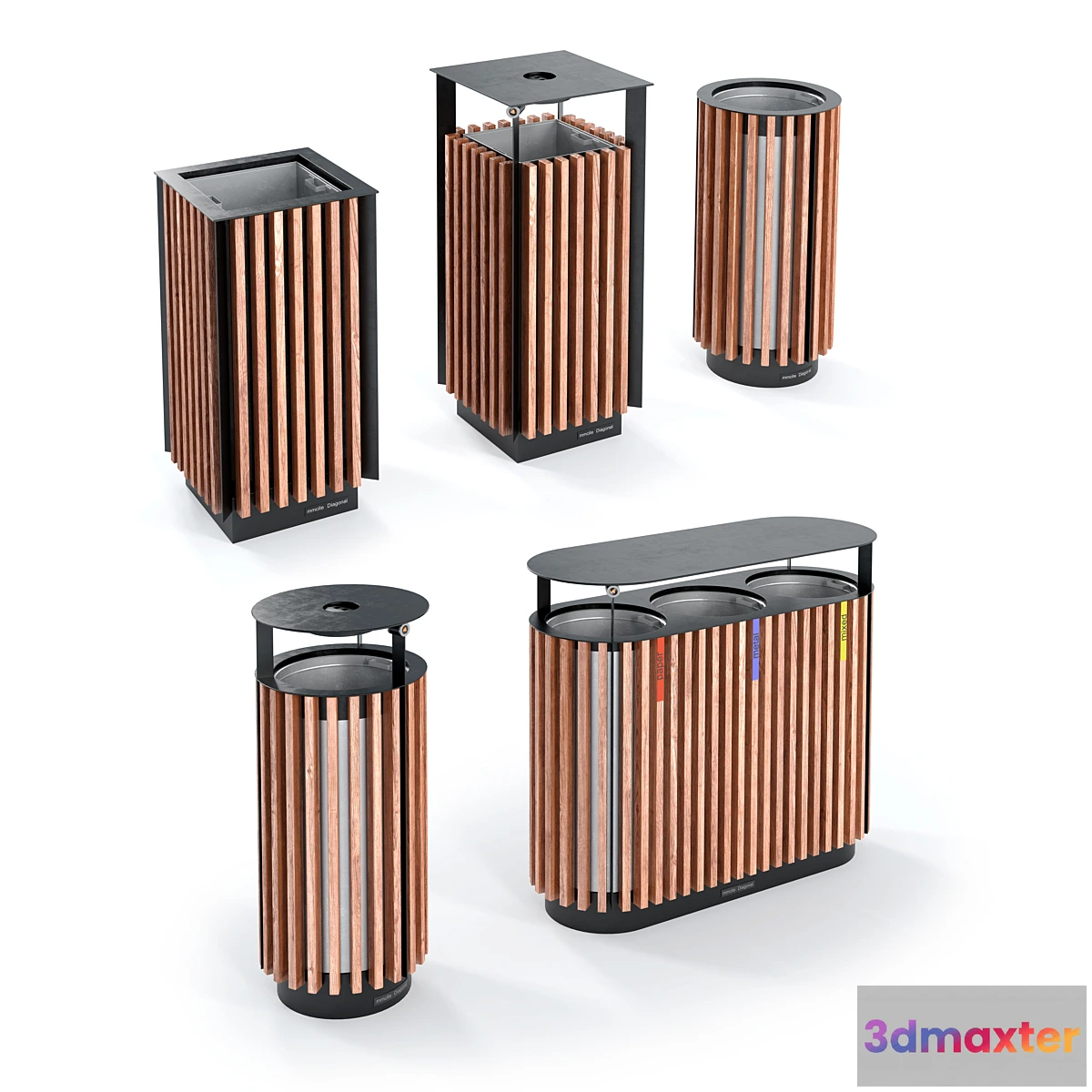 718080 - Mmcite litter bins diagonal - No.2