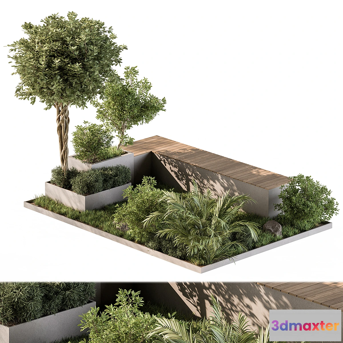 747535 - Urban Furniture Bench with Plants Set 43