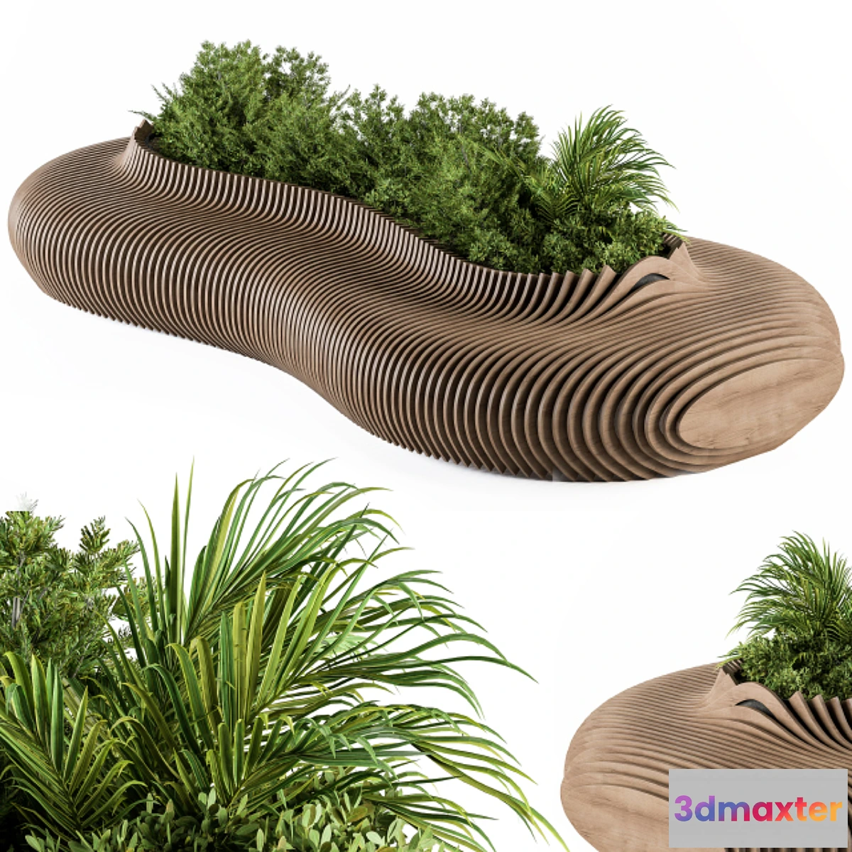 776683 - Urban Furniture _ Parametric Bench with Plants- Set 22