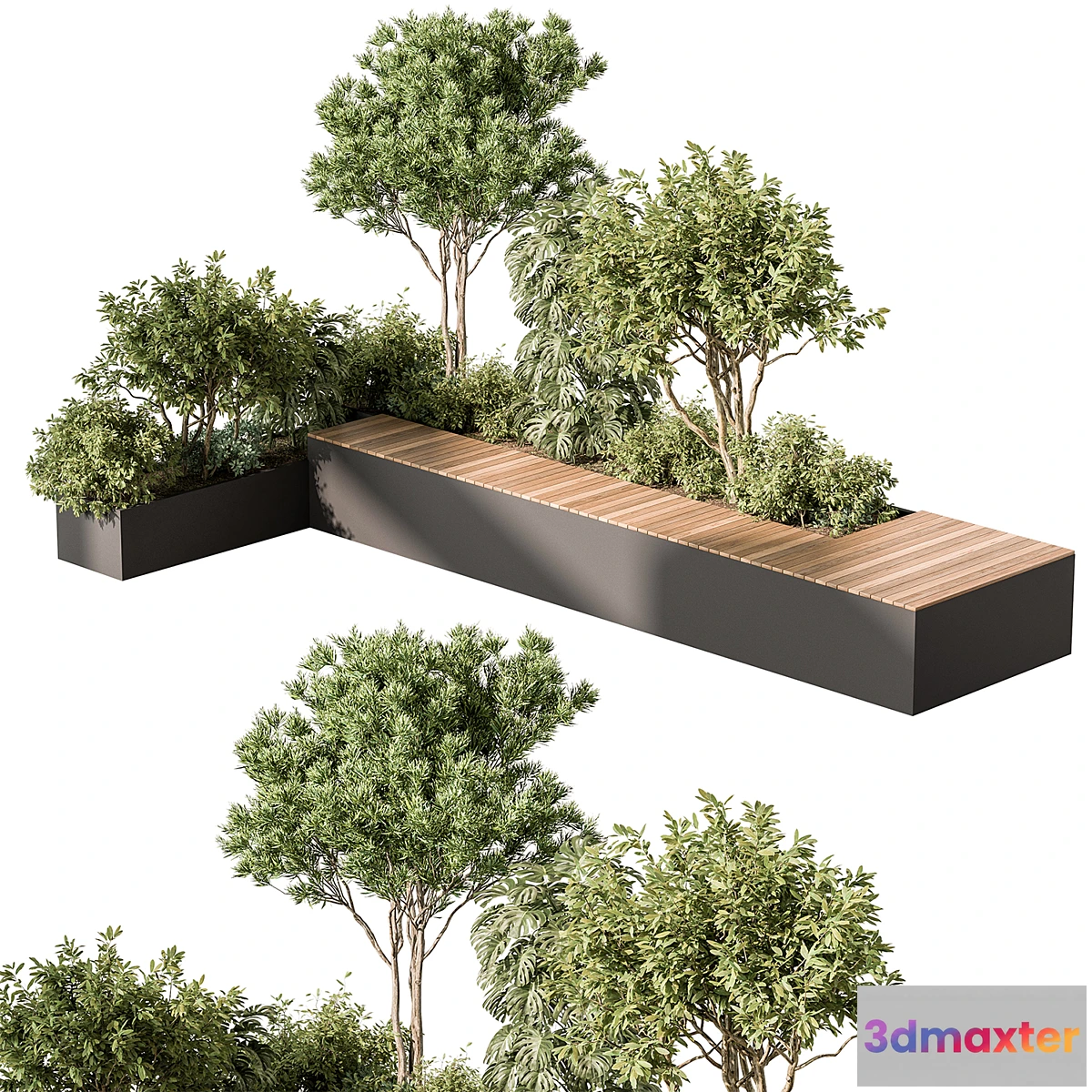776707 - Urban Furniture Bench with Plants 52