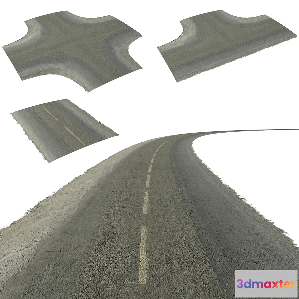 776715 - Seamless two lane road with crossroads