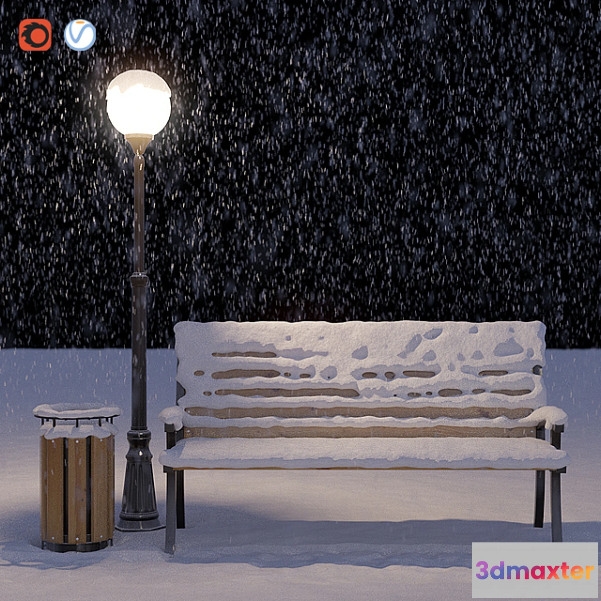 823454 - Snow-covered bench