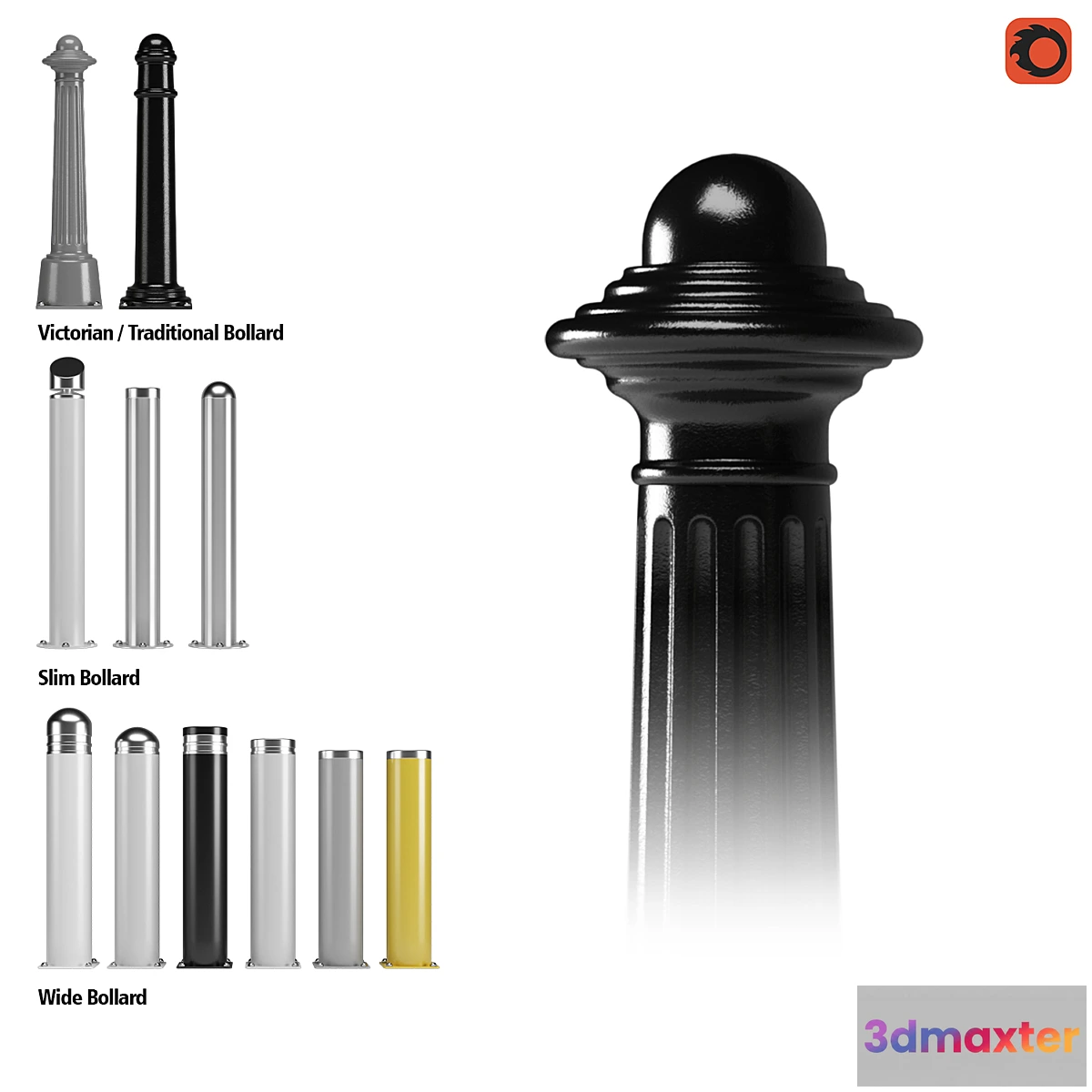 823470 - Bollard set - No.3