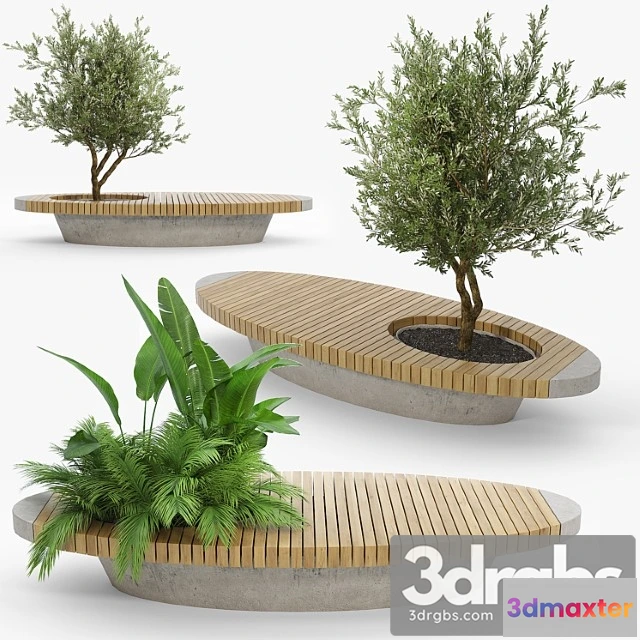908510 - Bench Flowerbed
