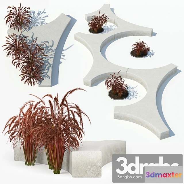908648 - Folia Bench Graceful Fountain Grass
