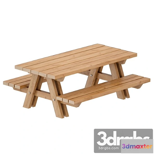 908758 - Outdoor wooden picnic table