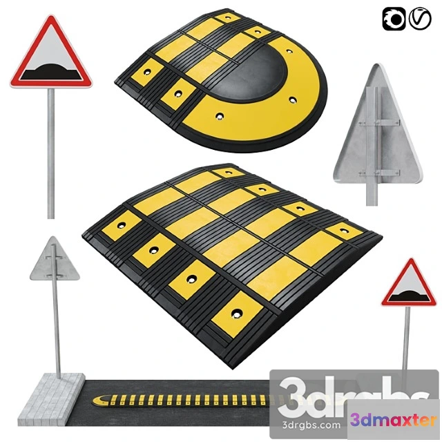 908910 - Speed bump with sign