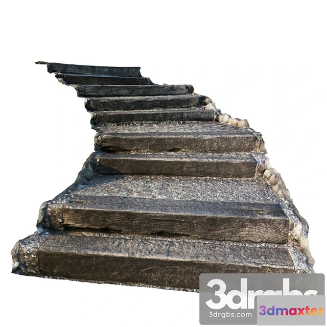 908914 - Stairs Made Of Stone and Wood For The Landscape