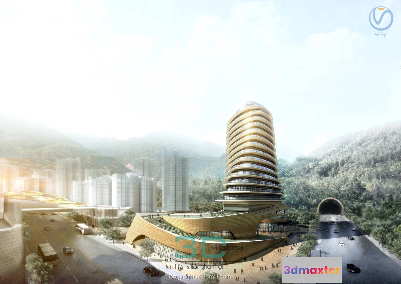 1535766 - 20.Modern high-end office building exterior 3d model - 11053 3D Max