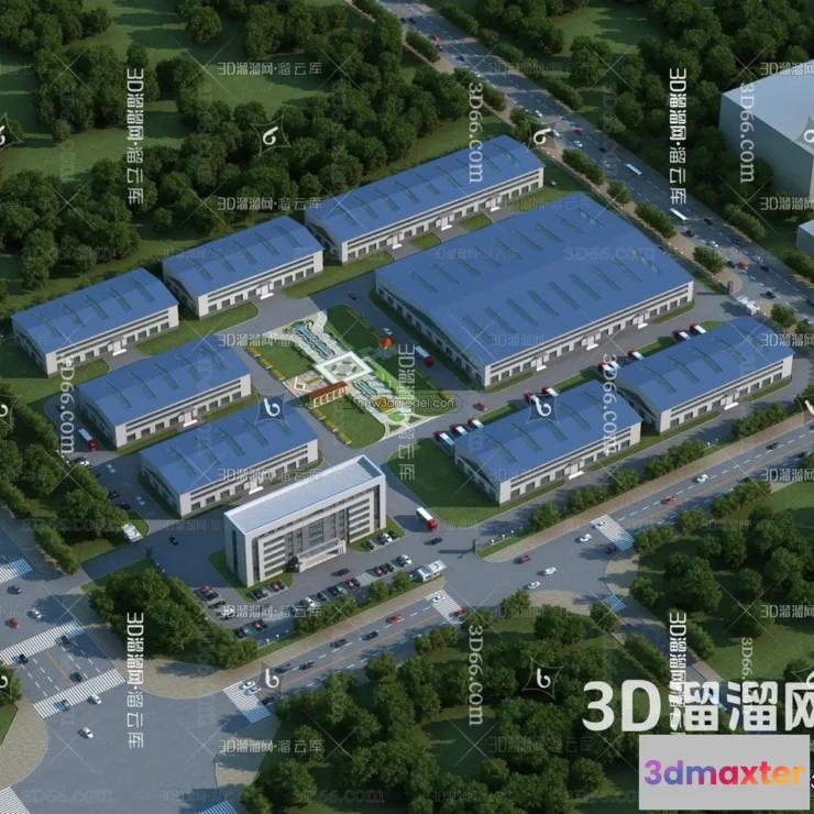 1577500 - Exterior 3D Models of Factory - 3D Scene - 007 3D Max