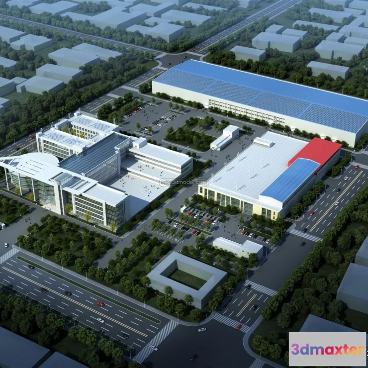 1577504 - Exterior 3D Models of Factory - 3D Scene - 009 3D Max