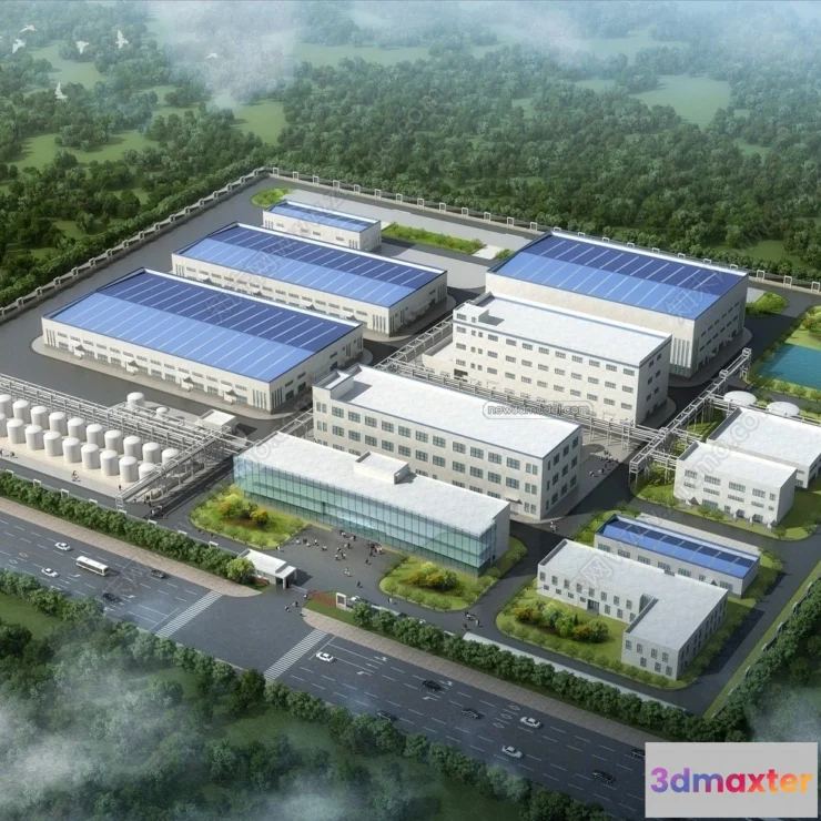 1577512 - Exterior 3D Models of Factory - 3D Scene - 013 3D Max