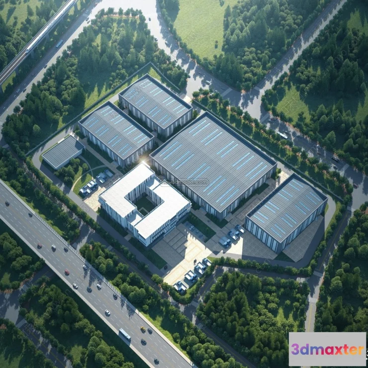 1577532 - Exterior 3D Models of Factory - 3D Scene - 023 3D Max