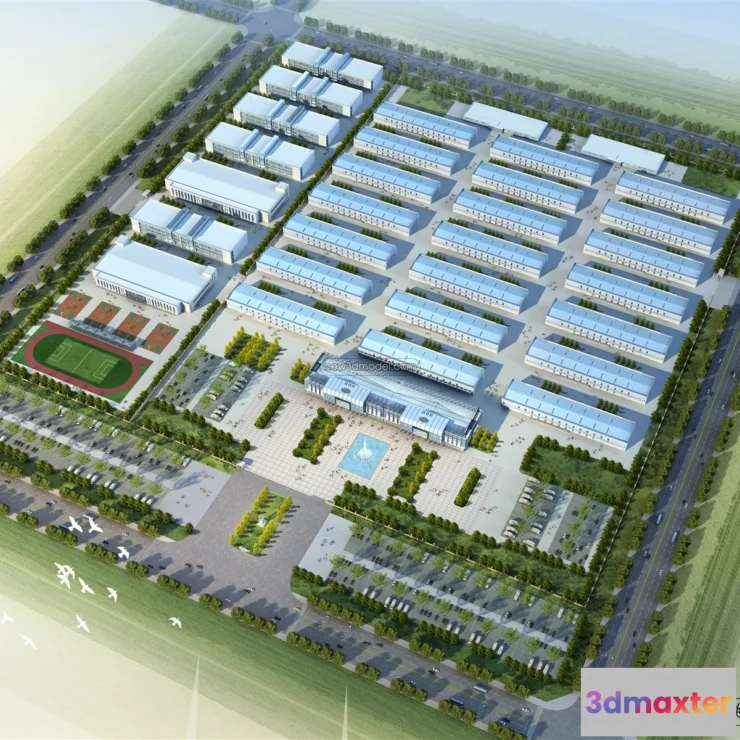 1577566 - Exterior 3D Models of Factory - 3D Scene - 040 3D Max