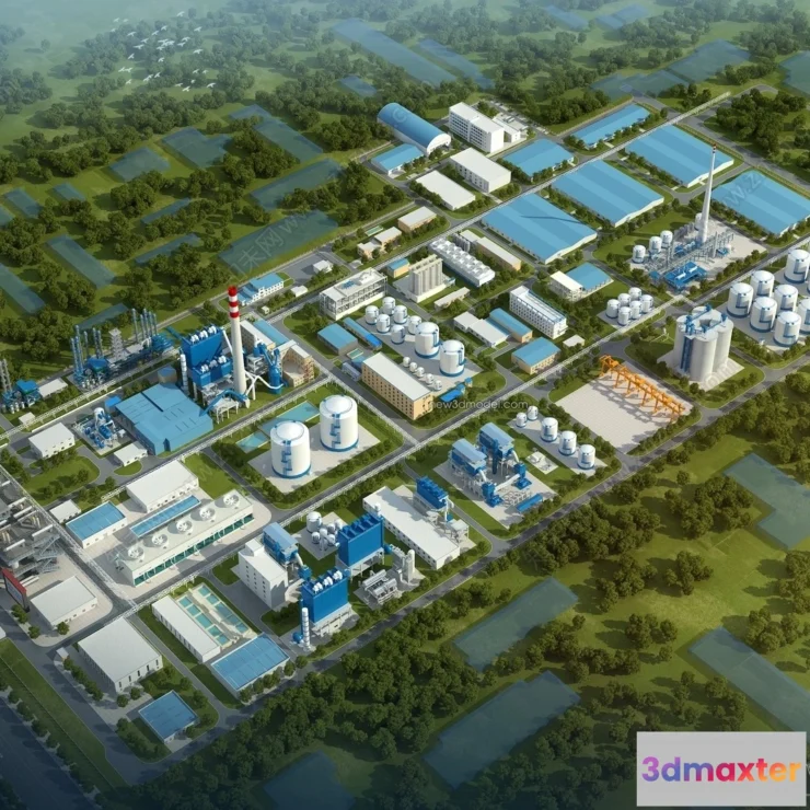 1577576 - Exterior 3D Models of Factory - 3D Scene - 045 3D Max