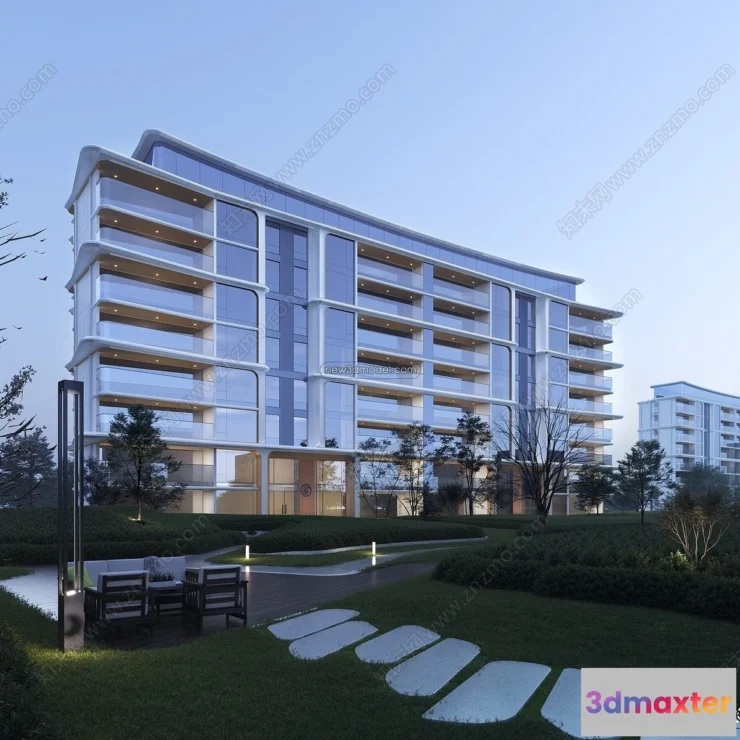 1577636 - 3D Models of Apartment Building - Exterior 3D Scenes - 024 3D Max