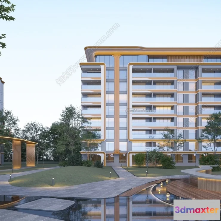 1577706 - 3D Models of Apartment Building - Exterior 3D Scenes - 059 3D Max