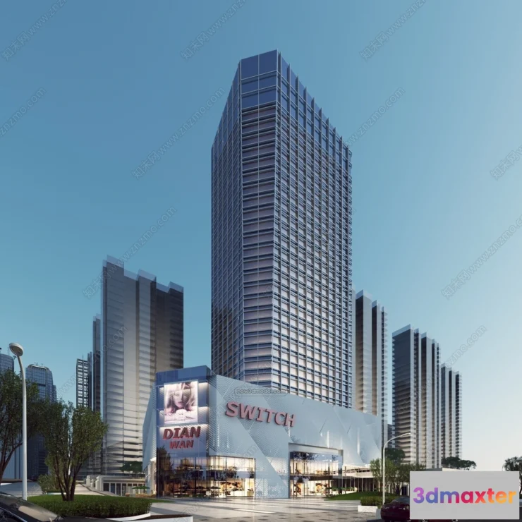 1577756 - 3D Models of Commercial Building - Exterior 3D Scenes - 013 3D Max