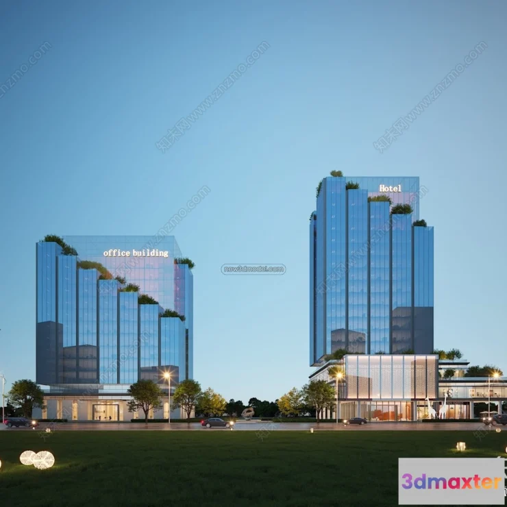 1577796 - 3D Models of Commercial Building - Exterior 3D Scenes - 033 3D Max