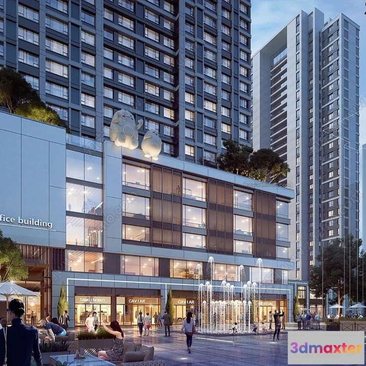 1577818 - 3D Models of Commercial Building - Exterior 3D Scenes - 044 3D Max