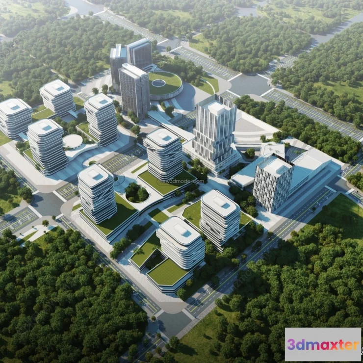 1577832 - 3D Models of Commercial Building - Exterior 3D Scenes - 051 3D Max