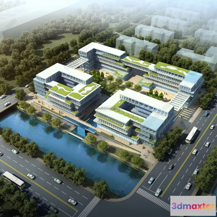 1577848 - 3D Models of Commercial Building - Exterior 3D Scenes - 059 3D Max