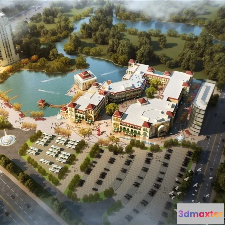 1577892 - 3D Models of Commercial Building - Exterior 3D Scenes - 081 3D Max