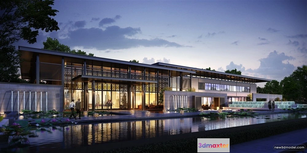 1577894 - 3D Models of Commercial Building - Exterior 3D Scenes - 082 3D Max