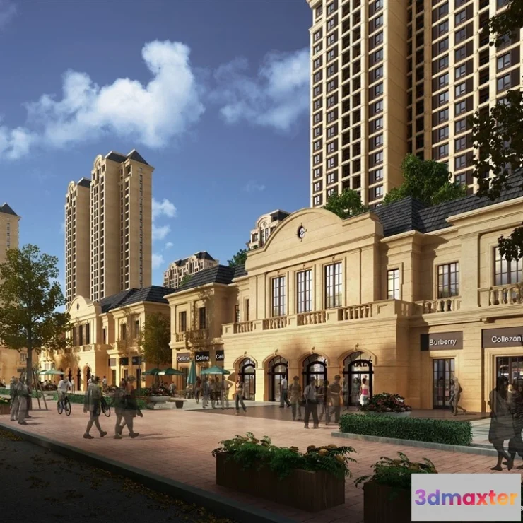 1577902 - 3D Models of Commercial Building - Exterior 3D Scenes - 086 3D Max