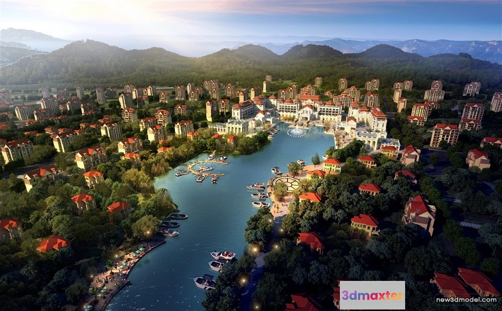 1577906 - 3D Models of Commercial Building - Exterior 3D Scenes - 088 3D Max