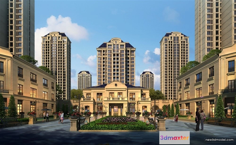 1577912 - 3D Models of Commercial Building - Exterior 3D Scenes - 091 3D Max