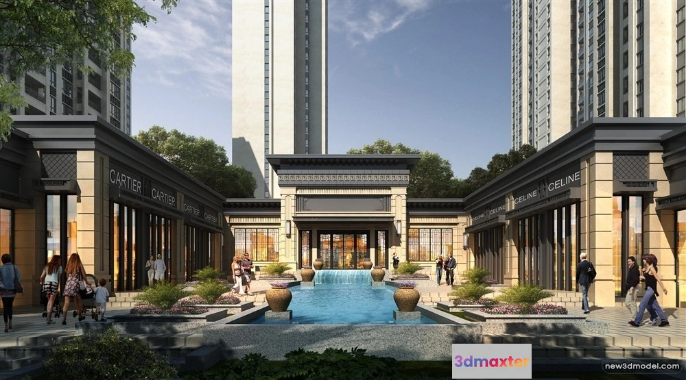 1577920 - 3D Models of Commercial Building - Exterior 3D Scenes - 095 3D Max