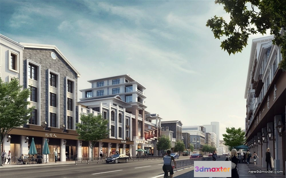 1577976 - 3D Models of Commercial Building - Exterior 3D Scenes - 123 3D Max