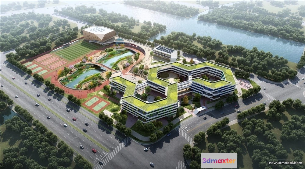 1578038 - 3D Models of Commercial Building - Exterior 3D Scenes - 154 3D Max