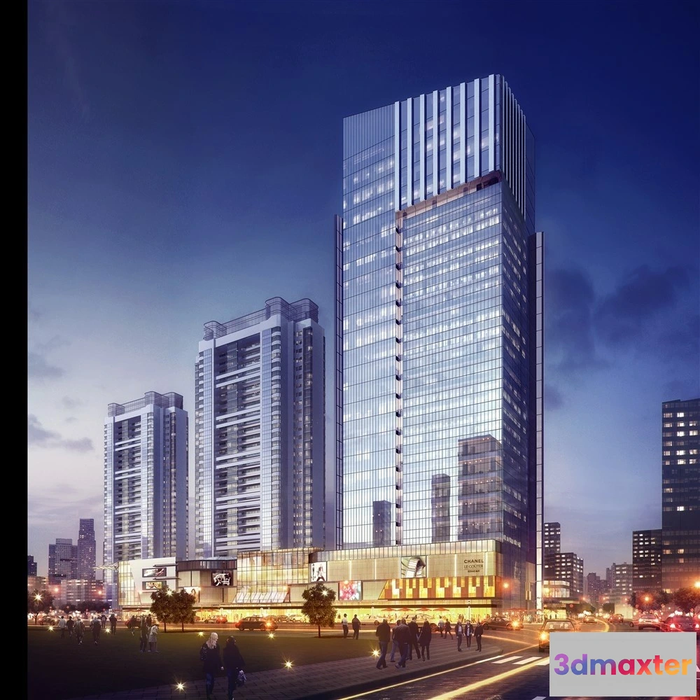 1578146 - 3D Models of Commercial Building - Exterior 3D Scenes - 208 3D Max